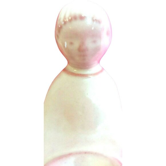 Vintage White Ceramic Angel Candleholder Figurine Wing Back 4" Art Deco Style - Picture 5 of 7